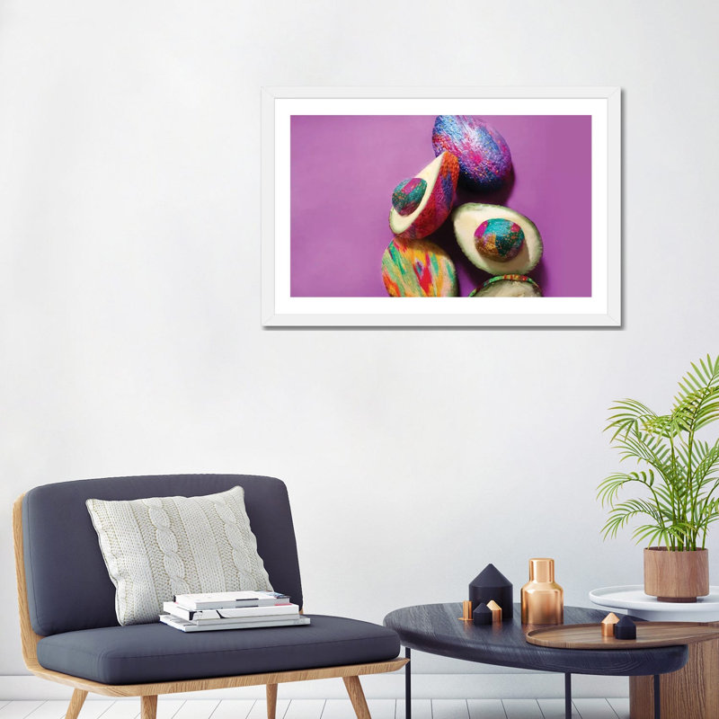 Avocat par EttaVee-impression d’art graphique, Blanc, Papier encadré blanc, H 24 po x l 32 po x P 1 po