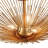 3 - Light Art Deco Conical Gold Leaf Basket Sunburst Semi Flush Mount