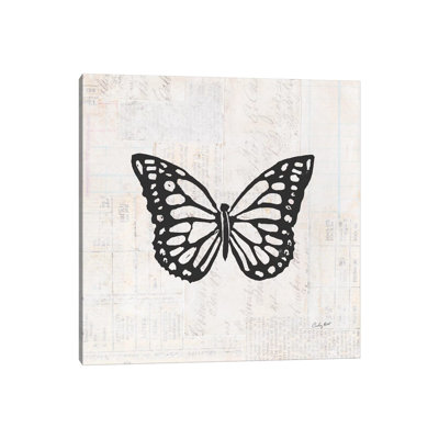 Butterfly Stamp BW by Courtney Prahl - Print on Canvas