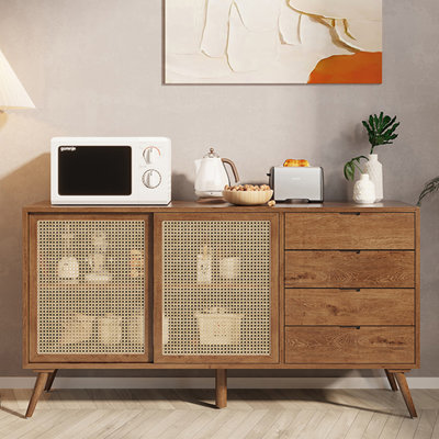 Modern Simple Rattan Woven Accent Cabinet