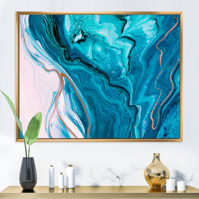 Luxury Luxury Turquoise Marble River - œuvre d'art moderne sur toile