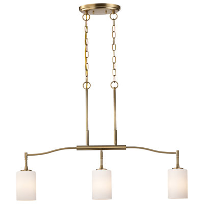Stivers - 3 Light Island Pendant - Matte Black - White Opal Glass