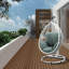 Simona Fabric & Wicker Hanging Chair-1383107328-1383107331