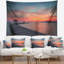 Tapisserie de pilier seascape gloomy mer avec une longue de bois-28507306