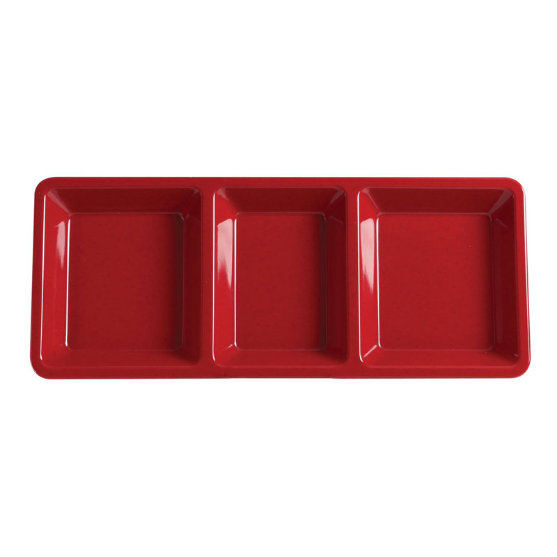 Thunder Group Inc. Passion Melamine Divided Serving Dish, Red