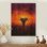 Éléphant d'Afrique au coucher du soleil II - Éléphant, décoration murale en bois animal - sur bois de pin naturel
