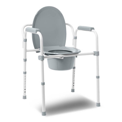 3-in-1 Folding Aluminum Elongated Commode