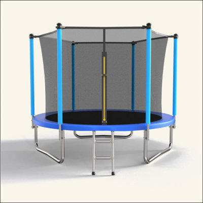 8FT Trampoline With Safety Enclosure, Heavy-Duty Steel Construction For Maximum Durability And Fun