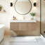 Meuble-lavabo mural de luxe de 122 cm (48 po) avec lavabo et meuble-lavabo suspendu moderne en pierre frittée.