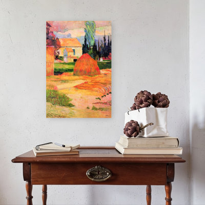 Haystack In Village, paysage abstrait coloré, impression d'art mural