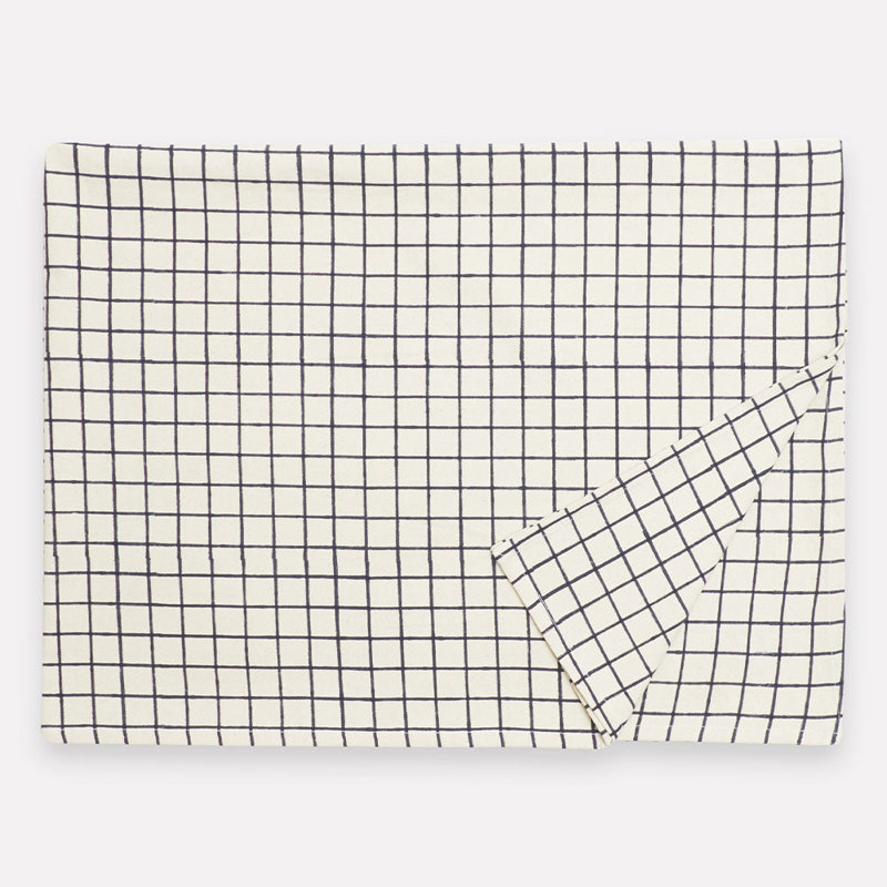 Handmade Tablecloth, Geometric, Navy