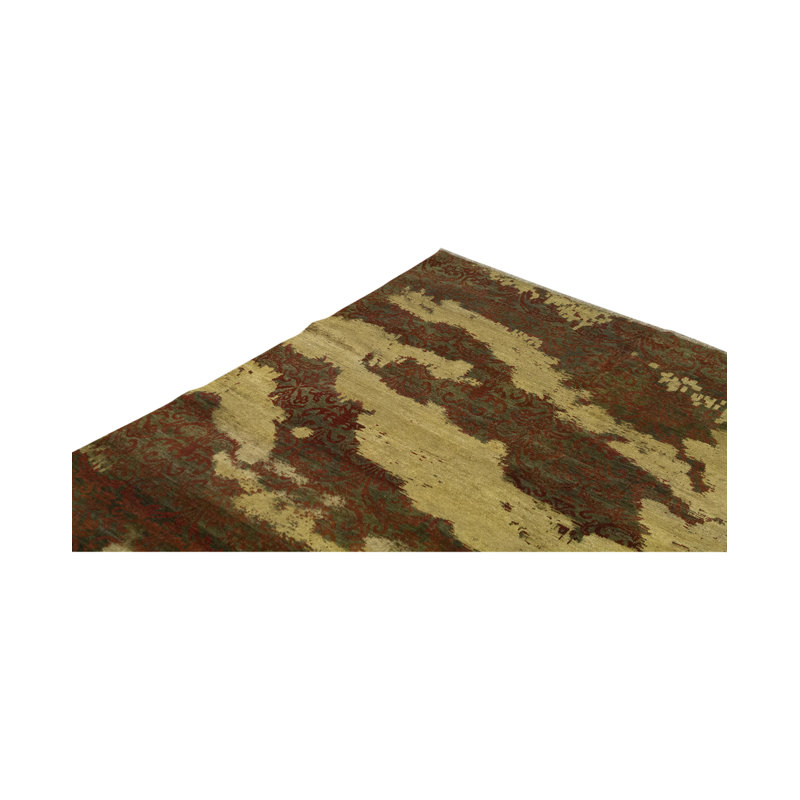 Tapis brun et doré de haute qualité noué à la main