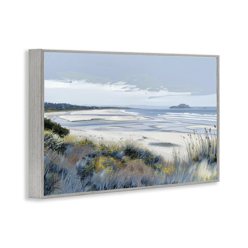 Giclée encadrée Reflections Of Blue Shore, design par Irena Orlov, H 12 po x l 18 po, Estampe numérique Farmhouse