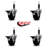 Phenolic Swivel Expanding Stem Caster Set with Brake SCC PLB 3-1/2" x 1"