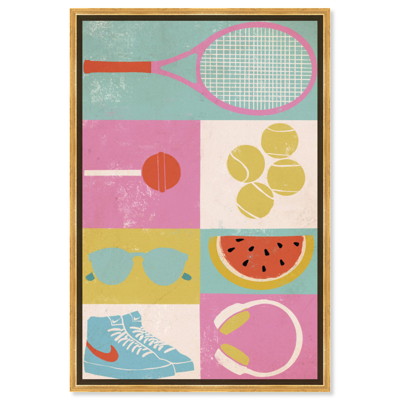 Un été après-midi - Peinture sur toile, Encadrement doré, H 45 po x l 30 po