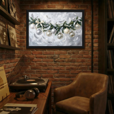 Ornements de Noël en argent, rubans de plumes de verdure, motif décoratif de Noël