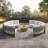 8-Piece Farmhouse Curved Modular Outdoor Patio Sectional Sofa Set with Coffee Table