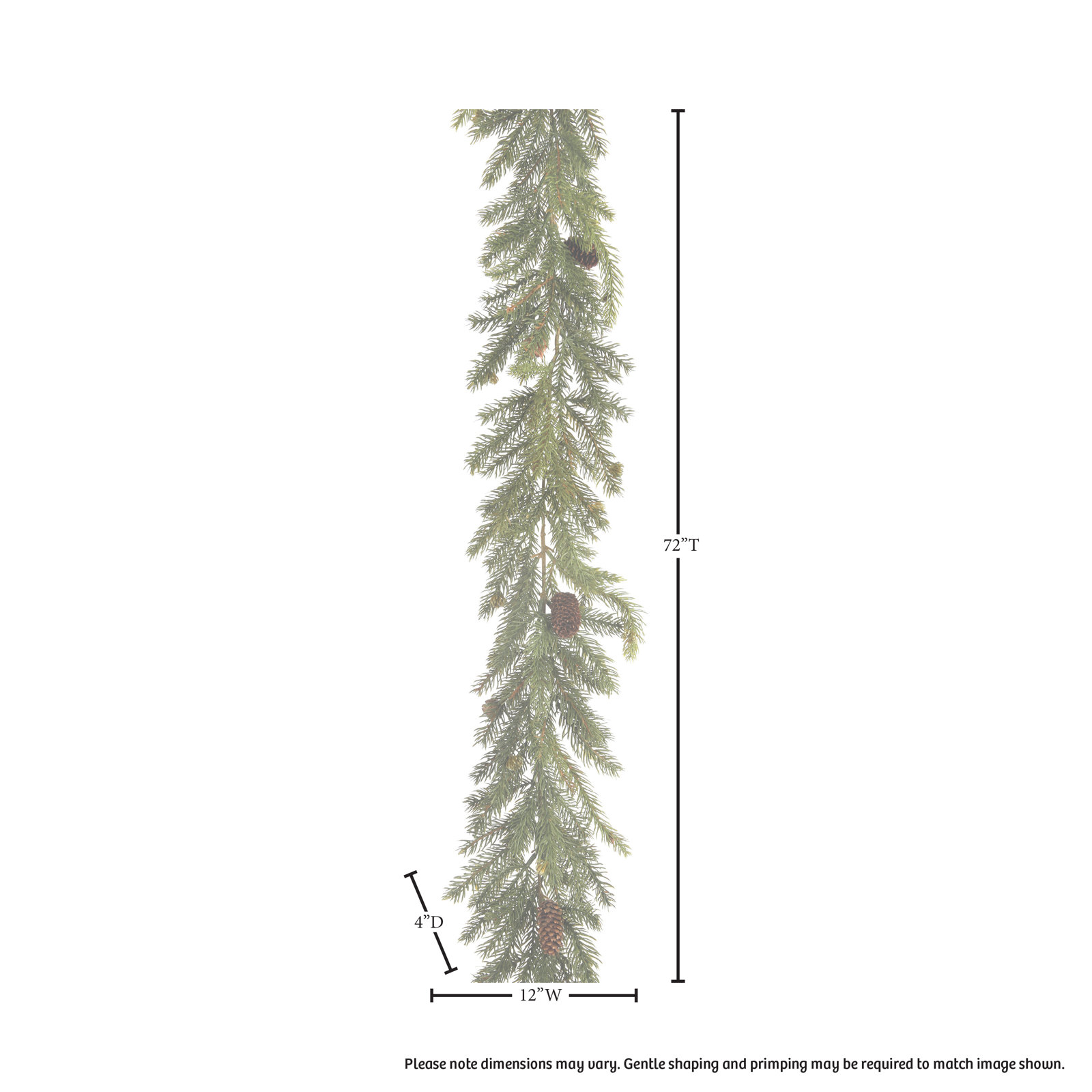 6' Plastic White Spruce, Cone Garlans