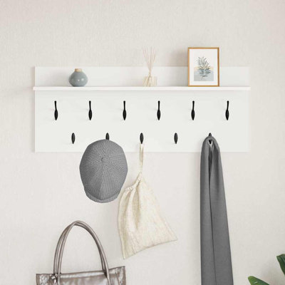 Wall-Mounted Coat Rack With Shelf Engineered Wood