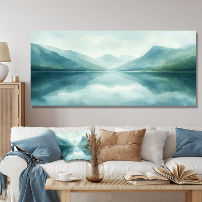 «Mountain Lake Silent Reflections I», reproduction d'art traditionnelle en métal, montagnes, art mural en métal
