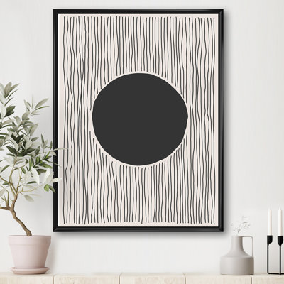 Minimal Geometric Lines and Circle III - reproduction de cadre flottant sur toile