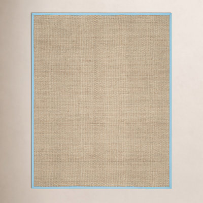 Natural Turquoise Bamboo Seagrass Rug