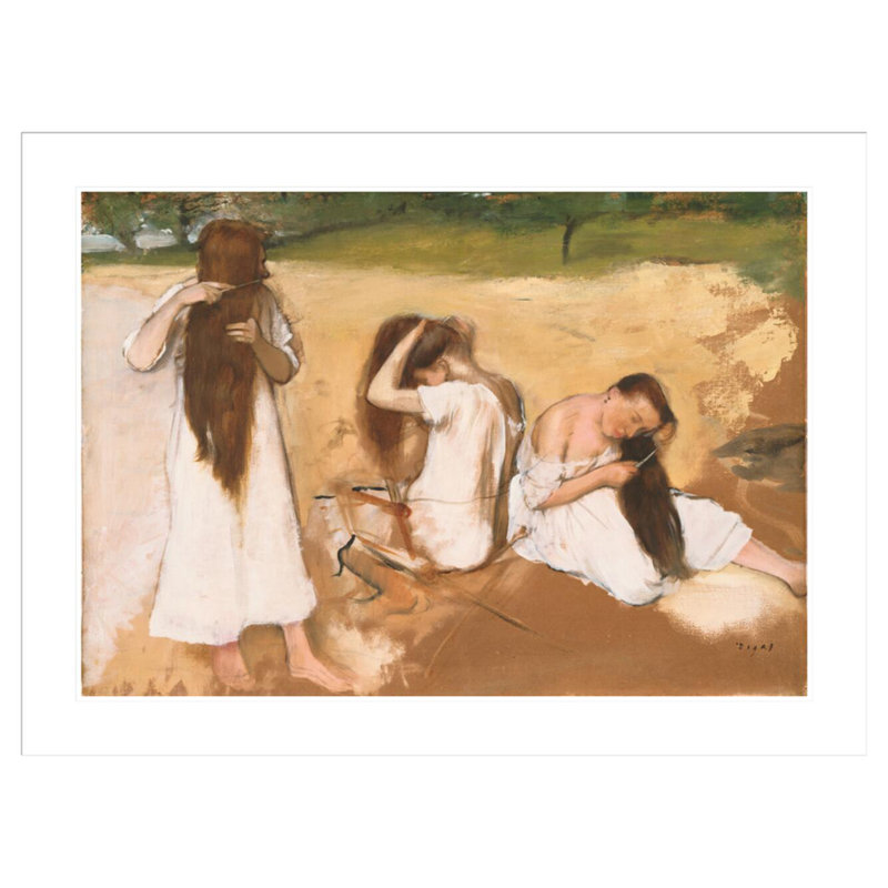 «Women Combing Leurs Hair» par Edgar Degas, impression giclée encadrée, H 31,11 po x l 41,5 po