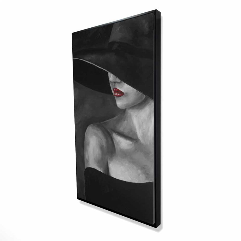 «Mysterious Woman with Hat - Beauty Fashion», art sur toile | Décoration