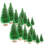 16PCS Artificial Mini Christmas Trees, Bottle Brush Trees With Wood Base,4 Sizes, 