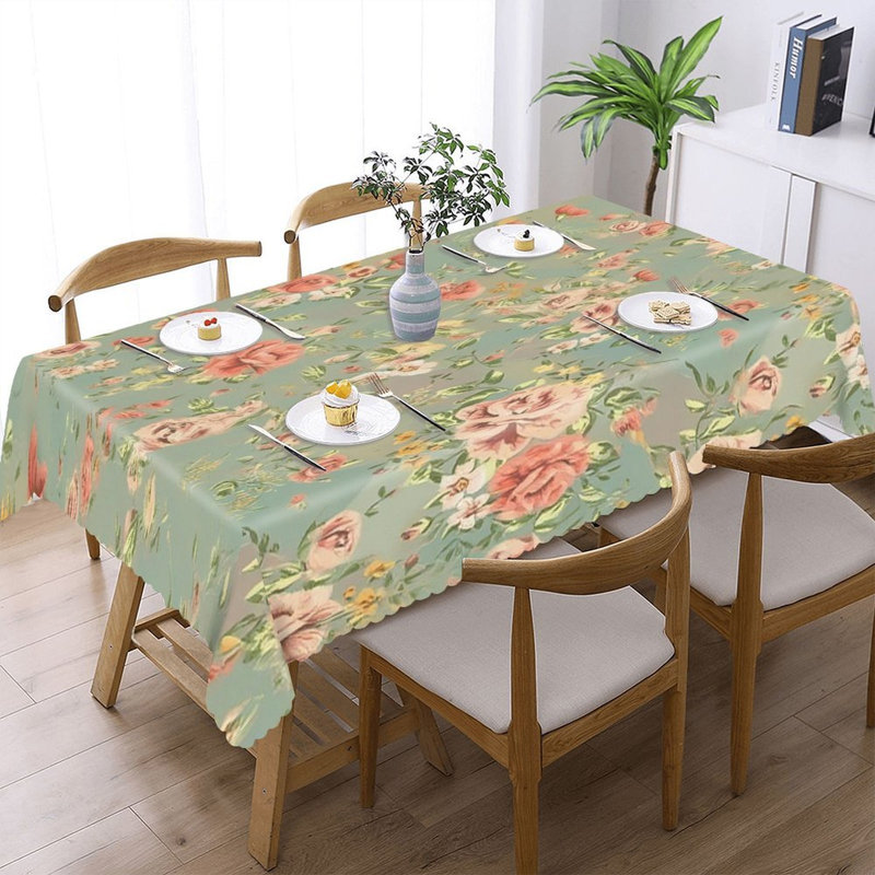 Housse de table vintage avec bords festonnés 60 x 120 po pour aquarelle