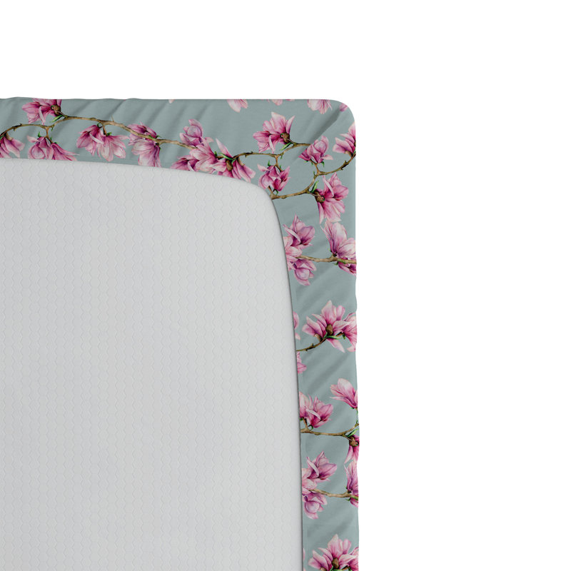 Drap-housse Ambesonne, Drap-housse simple TG, Rose, bleu pâle, gris / floral