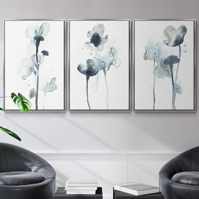 «AU CH Midnight Blossoms I», ensemble de 3 reproductions encadrées sur toile
