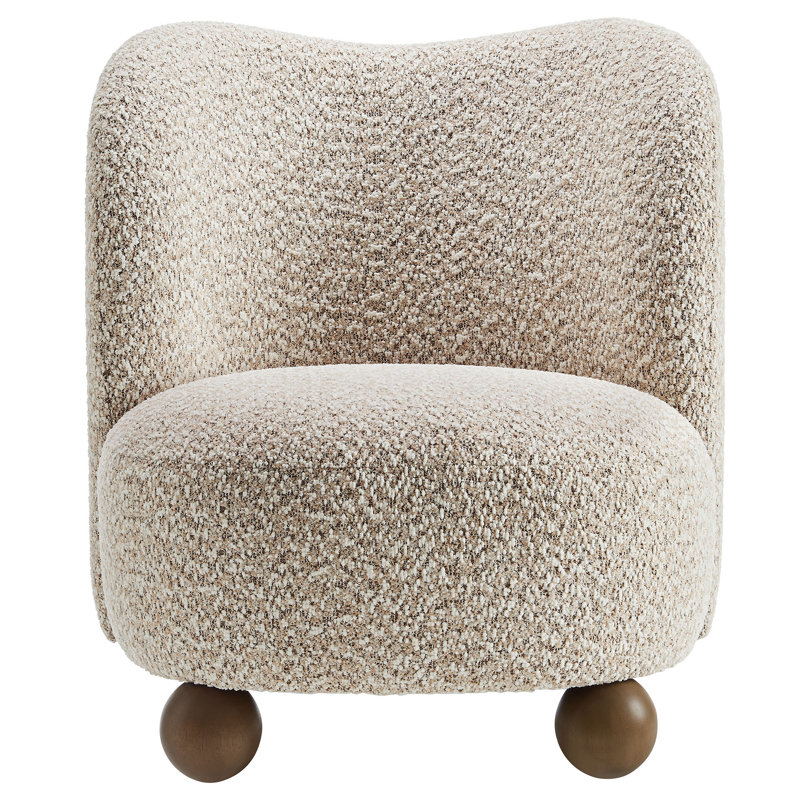 Monroe Boucle Fabric Accent Chair, Coral Fabric