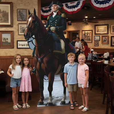 H25109 George Washington On Horse Valley Forge Cardboard Cutout Standee Standup