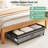 2 Pack Under Bed Storage with Wheels, Height Adjustable Underbed Storage Containers with Clear Window and Label, Gray Rolling Organizer for Clothes Shoes