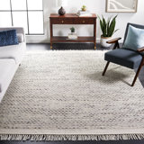 Scharff Striped Handmade Hand-Loomed Area Rug in Ivory