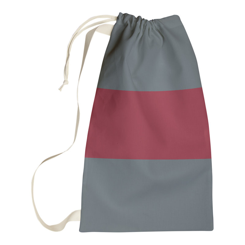 Nashville Fabric Laundry Bag with Handles, Small (29" H x 18" W x 1.5" D), Nashville Gray/Red/Gray