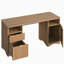 150cm Fluted Computer Desk With File Cabinet And Storage Drawers, Multifunctional Home Office Desk-2072310279