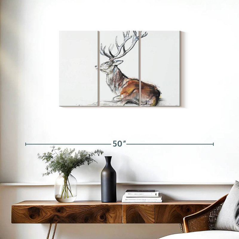 Seated Stag, 20" H x 33" W
