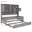 Wooden Daybed With Twin Size Trundle, and All-in-One Cabinet and Shelf-1131292152-1131292102