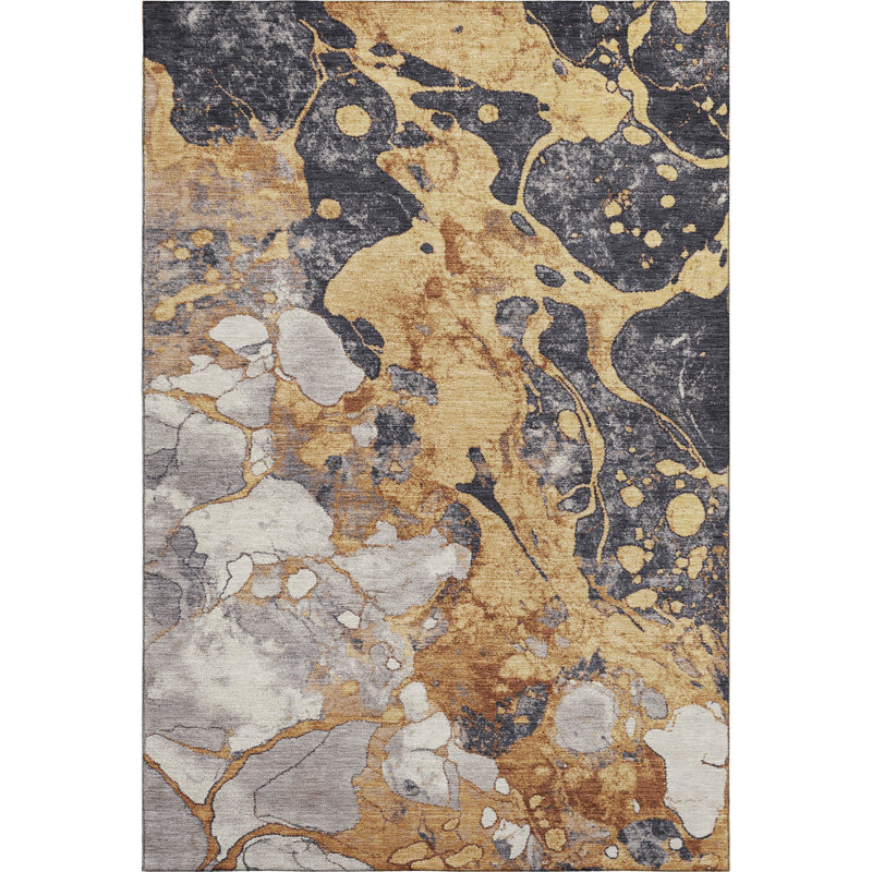 Premium Machine Washable Mayfield AMF1909 Abstract Rug, Rectangle 8' x 10'