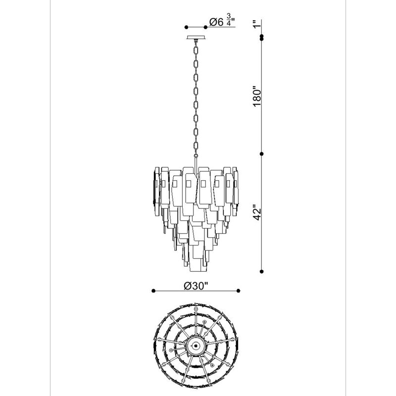 Cocolina 19 light Chandelier in Bronze