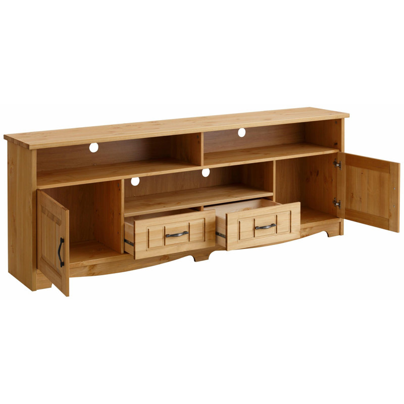 Manassas Unfinished TV Stand for TVs up to 85", Oiled
