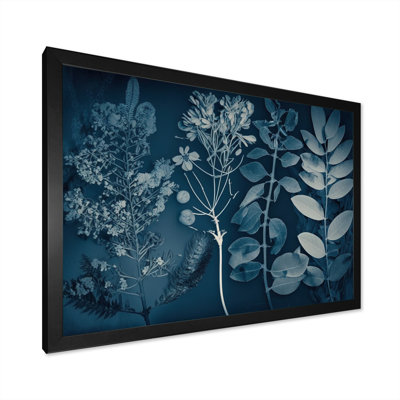 " Retro Wildflowers in Shades of Blue I " Color Photography Print