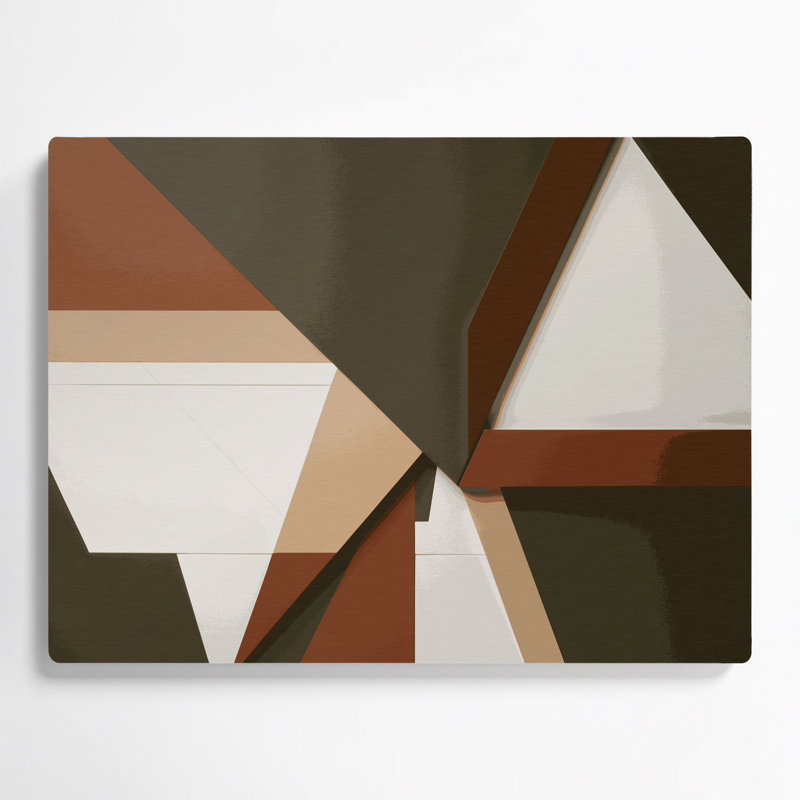 «Geometric Abstraction 95», art mural en métal brun, H 11 po x l 14 po