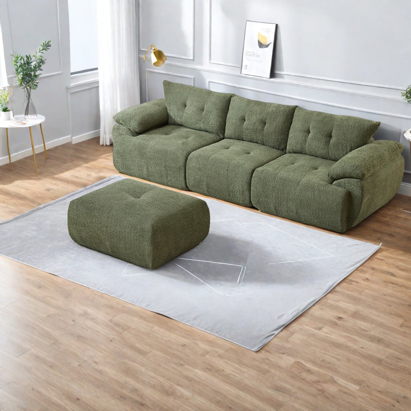 Canapés à compression, grand canapé modulaire moderne en chenille de 115 pouces pour la maison