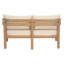 Ensemble de causeuse d'extérieur en bois d'acacia avec coussins hydrofuges et table ronde pour patio
