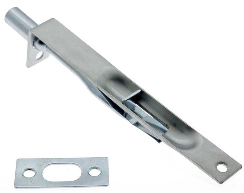 Solid Brass Flush Bolt with Square End, Satin Chrome