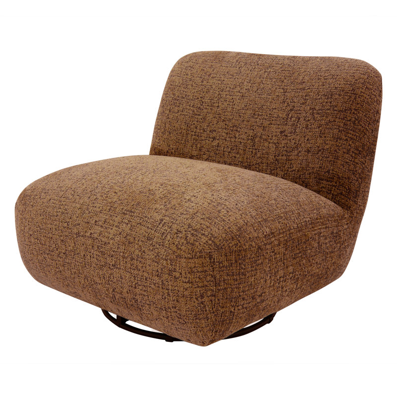 Upholstered Swivel Accent Chair, Orange