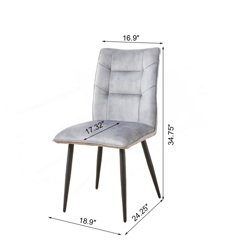 Ensemble de chaises de salle à manger 2 pièces Modern, Gris